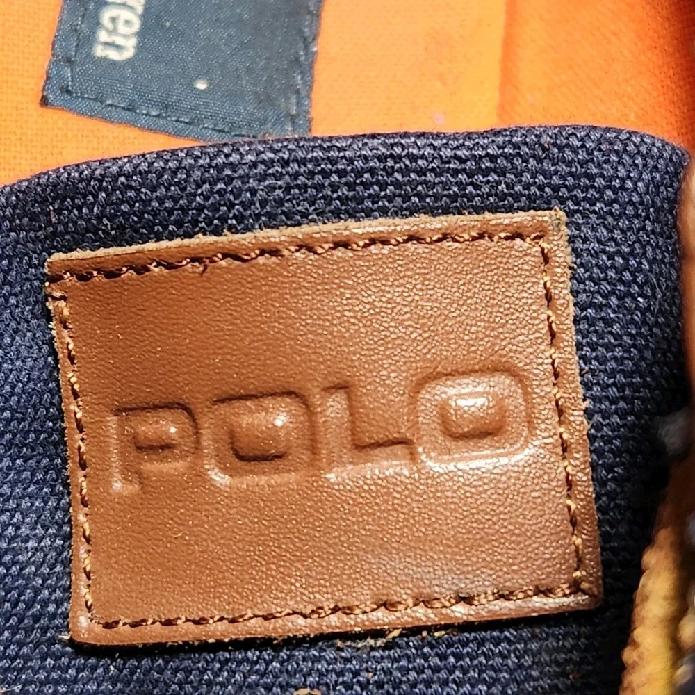 Polo Ralph Lauren Shoes Mens 11 Blue Orange Faxon Low Canvas Sneaker Pony Preppy